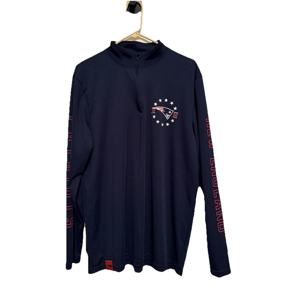 Men's NFL Team Apparel New‎ England Patriots Quarter Zip Top